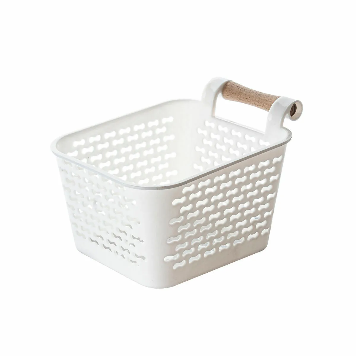 Confortime Panier Plastique avec Poignées Bois