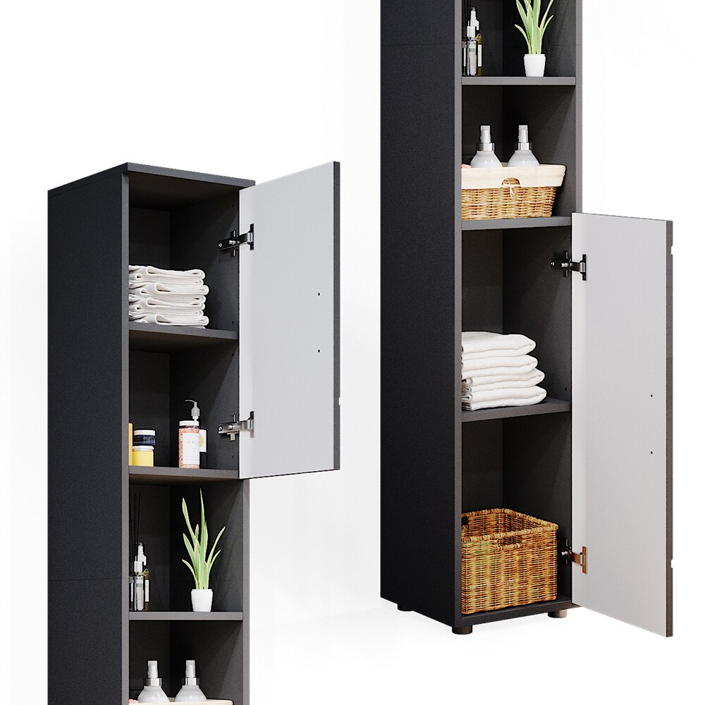 Vicco Badschrank Hochschrank Badezimmerschrank Irma Anthrazit Badregal 6 Fächer