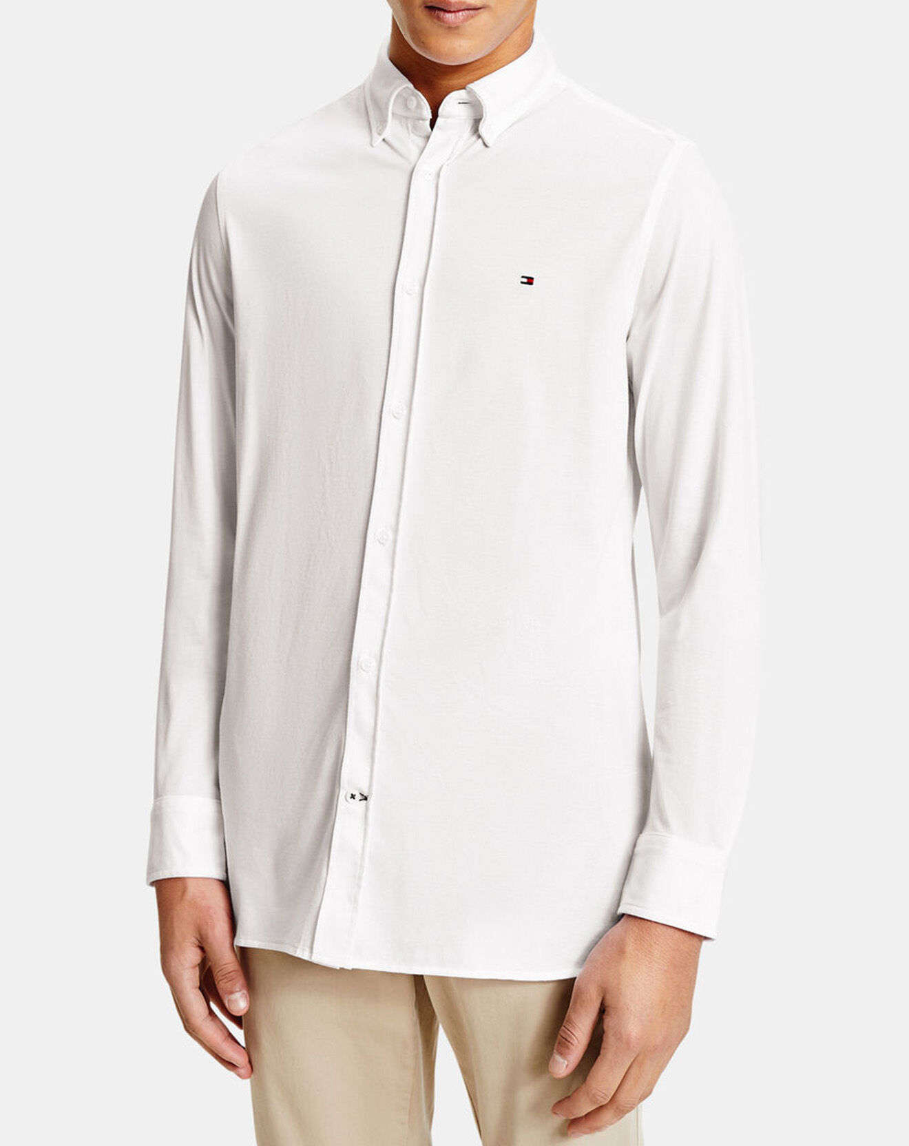 Tommy Hilfiger Chemise slim 1985 Knit Solid blanche