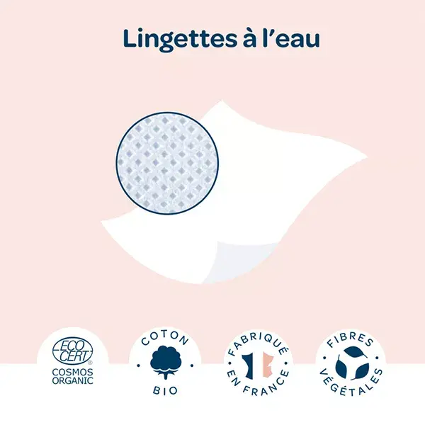 Biolane - Lingettes nettoyantes H2O à l'eau pour bébé - 10 lingettes épaisses