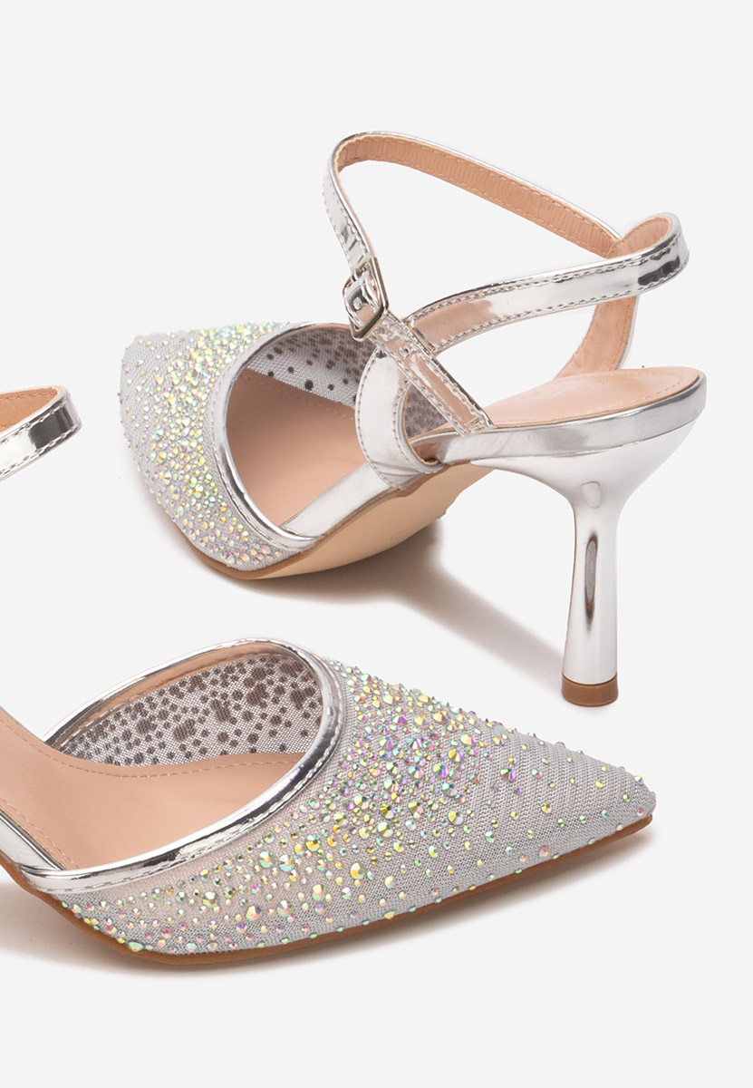 Chaussures à talon fin argent Valesia