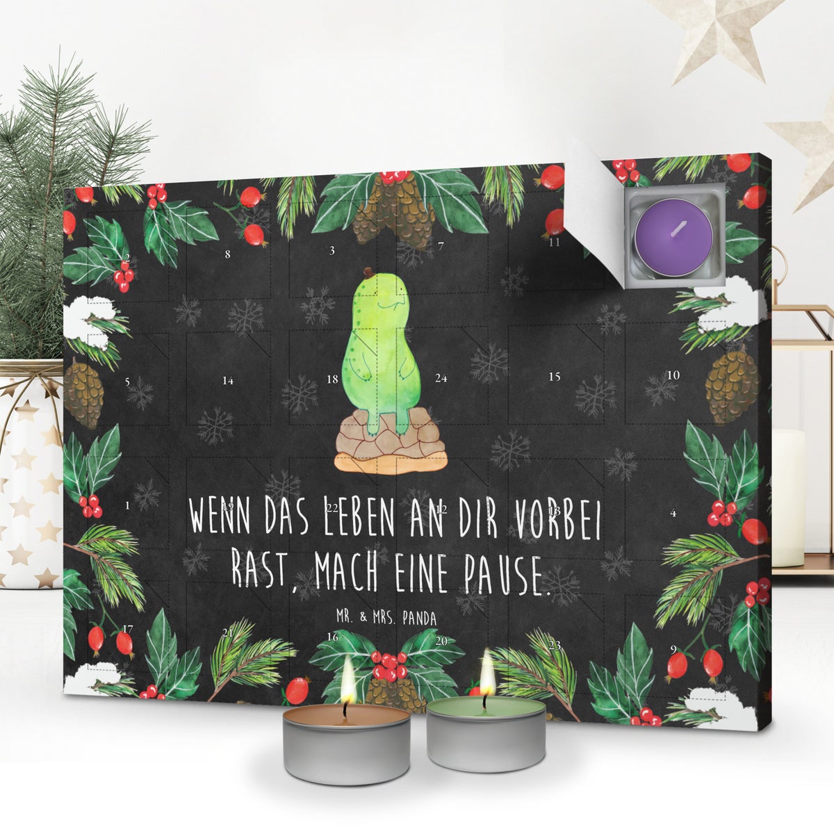 Mr. & Mrs. Panda Geurkaars Adventskalender Turtle Break - Zwart