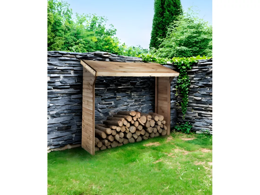 Abri bûches - 1.05 m² - 2.10 x 0.50 x 1.8 m- 2 Stères