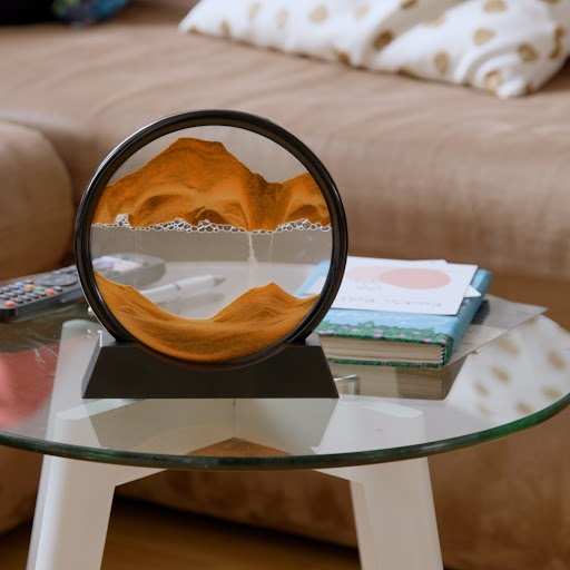 (Ø15cm) 3D Sandbild Home Deko Sanduhr Bewegliches Kunst Accessoire - Blau