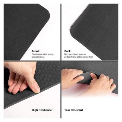 Tapis de Yoga Tapis de Sport Tapis Fitness avec Un Sangle 183 x 61 x 0 6 cm Noir