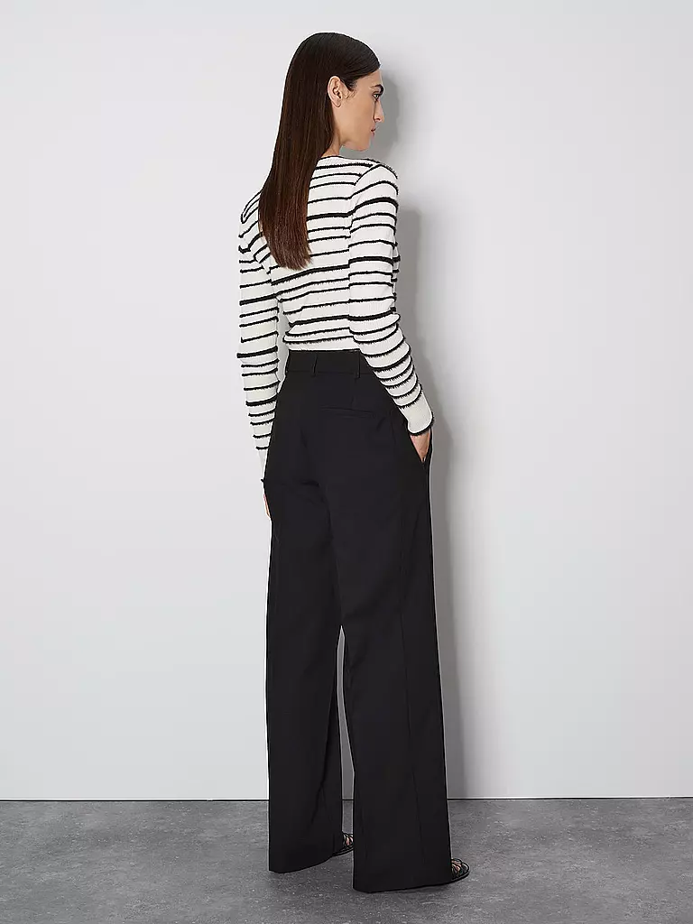 SOMEDAY Businesshose Wide Fit CATSBY DETAIL schwarz