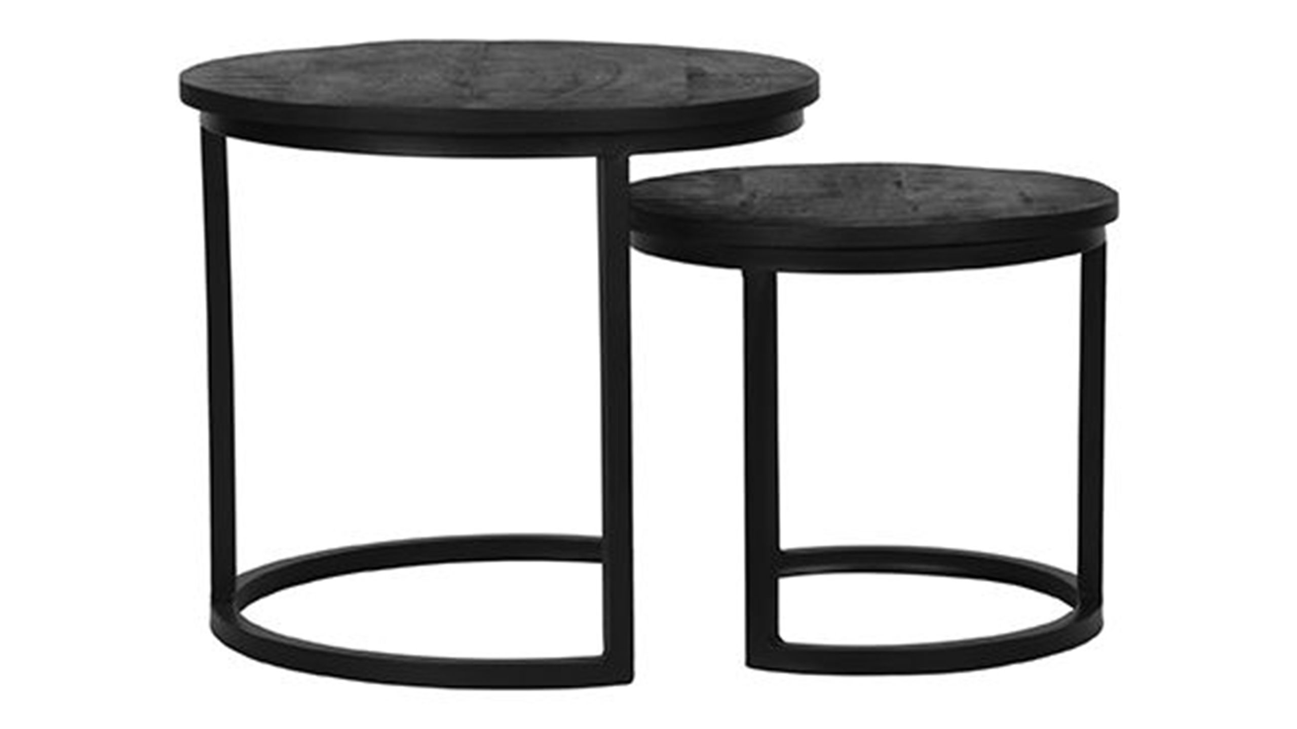 Bijzettafelset Duo Zwart JP-46.045 Duo ⌀50  x H45 cm