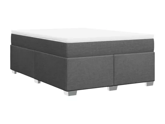 Sommier à lattes de lit avec matelas Gris foncé 160x200cm Tissu