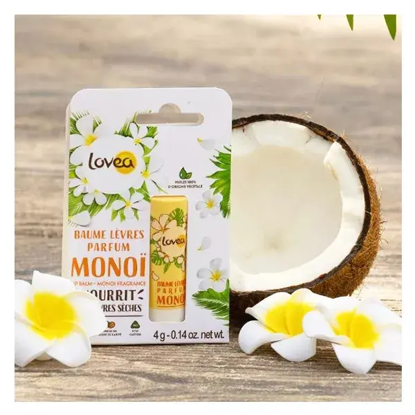 Lovea - Bálsamo Labial - Monoi - Lábios Secos - Com Manteiga de Karité 4g