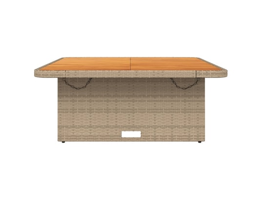 VIDAXL - Table de jardin beige 110x110x71 cm résine tressée bois acac...