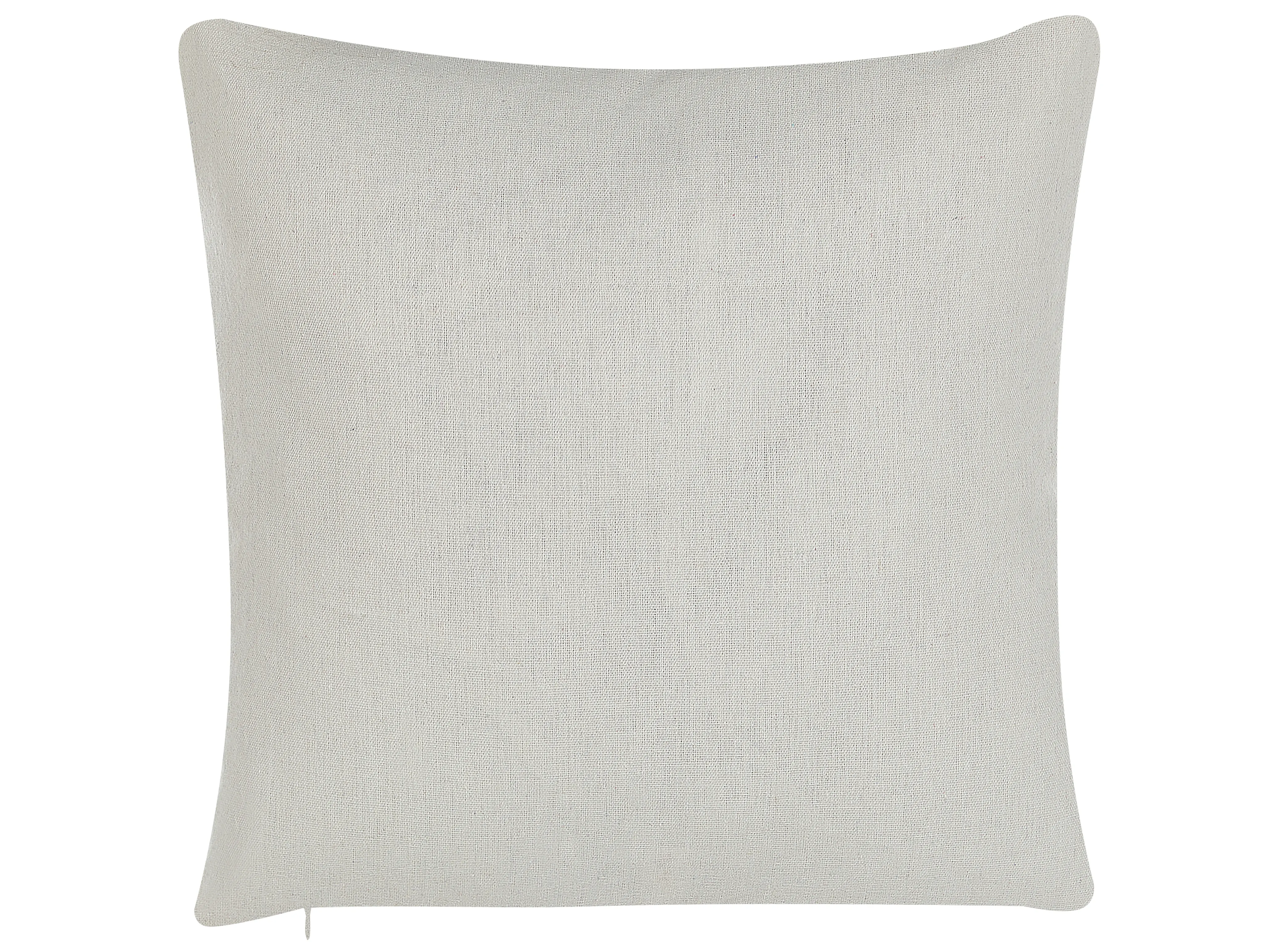 Set van 2 sierkussens GOMPHRENA 45 x 45 cm Lichtbeige bladpatroon
