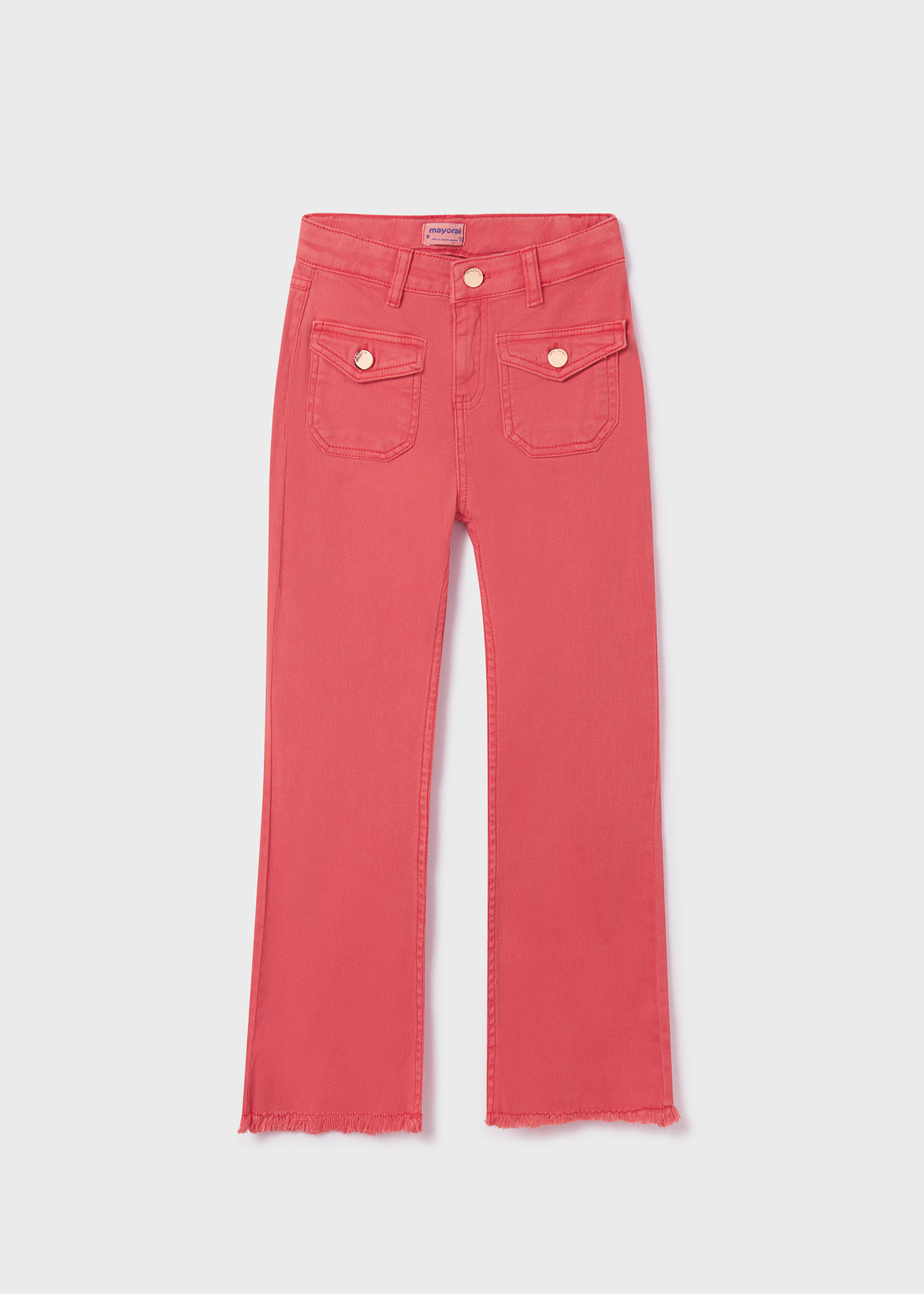 Calças cropped de algodão sustentável para meninas