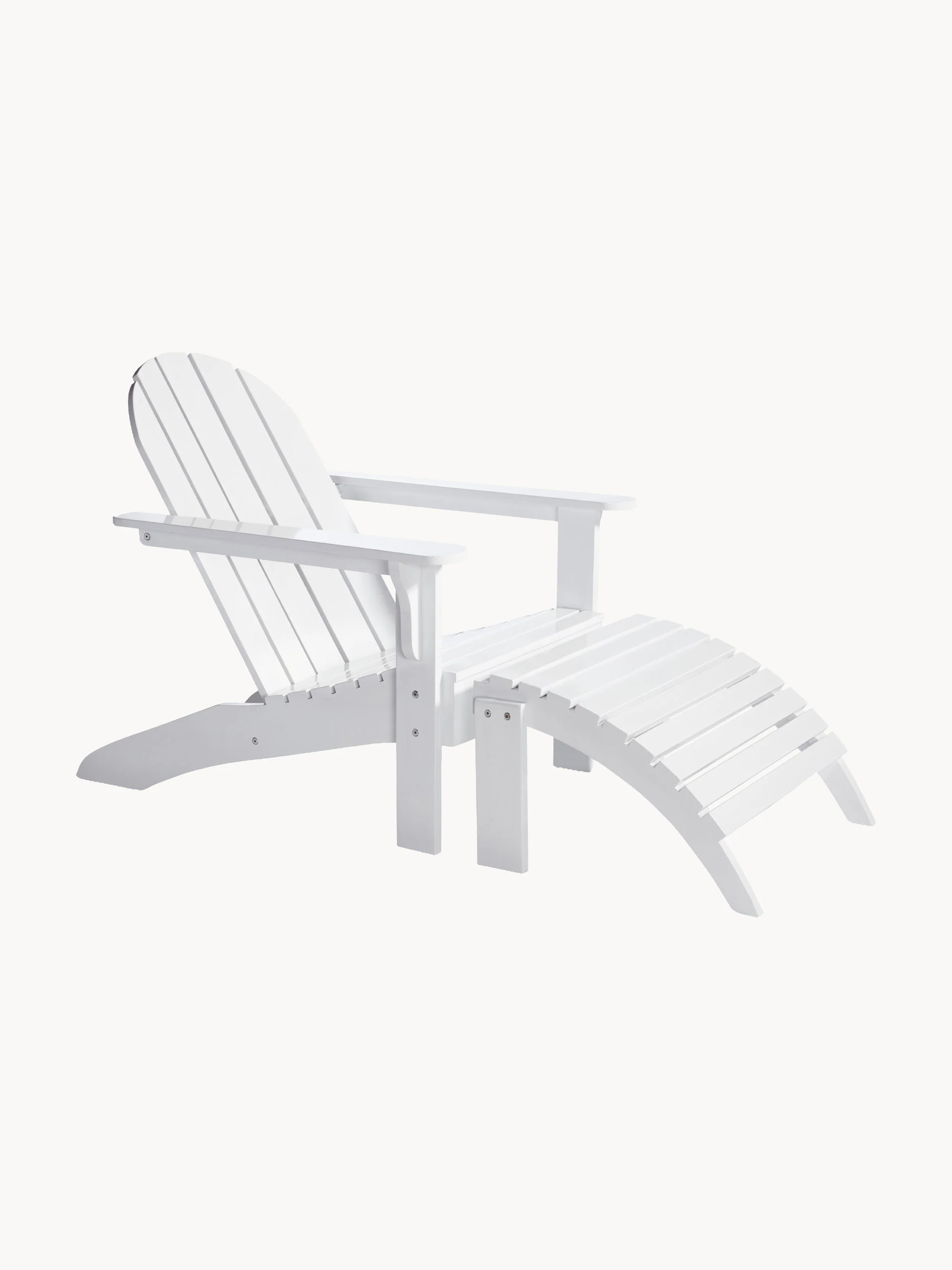 Handgemaakte mahoniehouten tuinstoel Adirondack met voetenbank, 2-delig