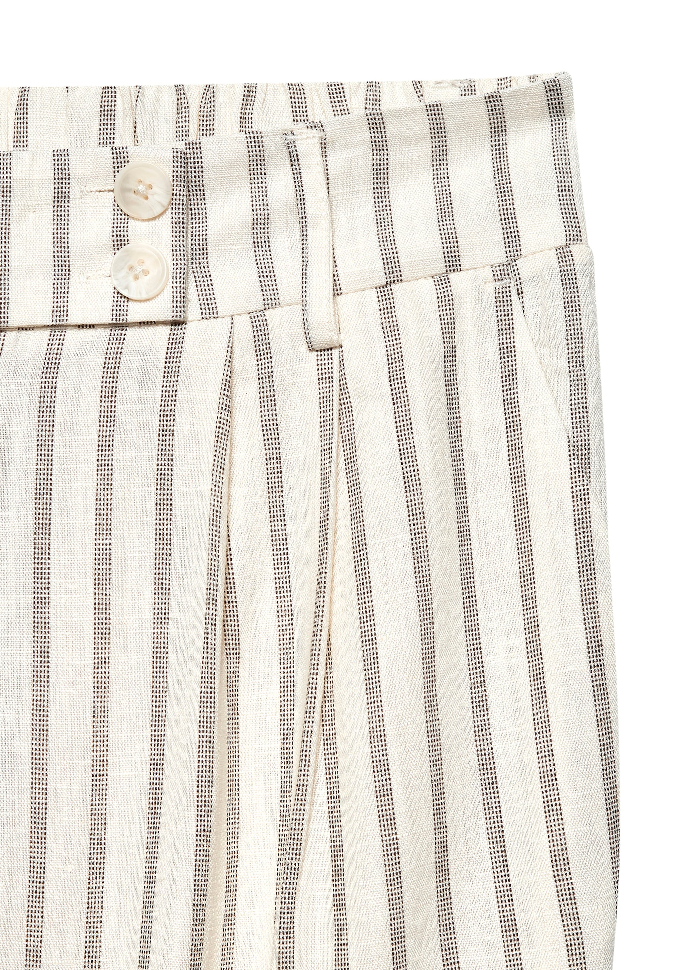 LASCANA Bundfaltenhose  mit Taschen und Knopfdetail, weites Bein, Leinenhose, Sommerhose