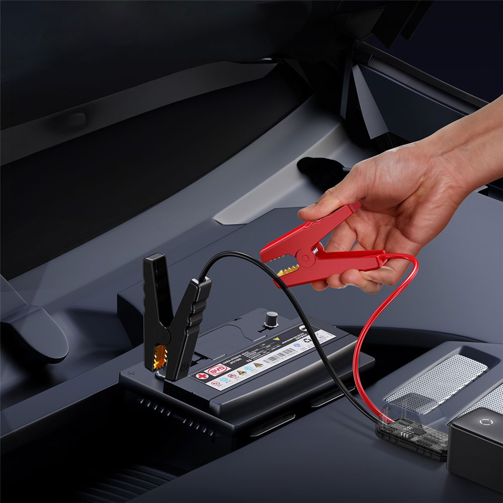 (6000mAh) Powerbank mit Jumpstart Power Starter Funktion USB C / USB A   Auto Starthilfe   LED Taschenlampe - Schwarz