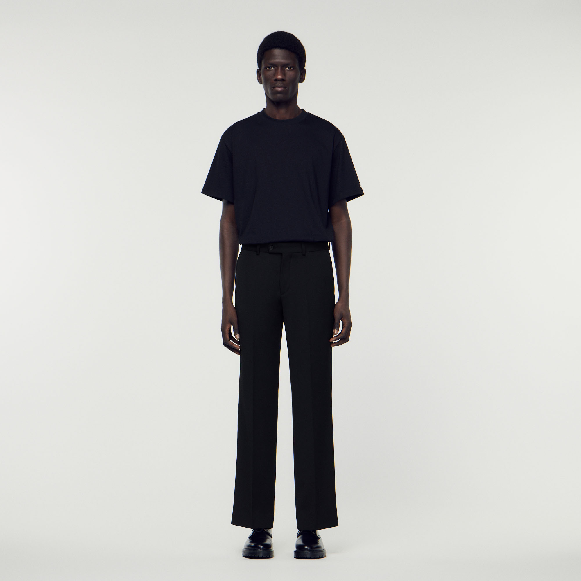 Pantalon en laine melangee