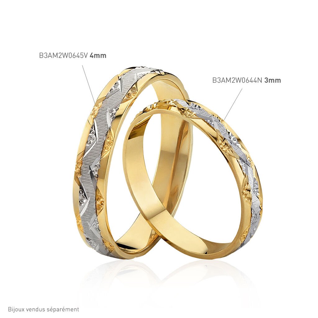 Alliance Clotilde Demi Jonc Classique Or Bicolore