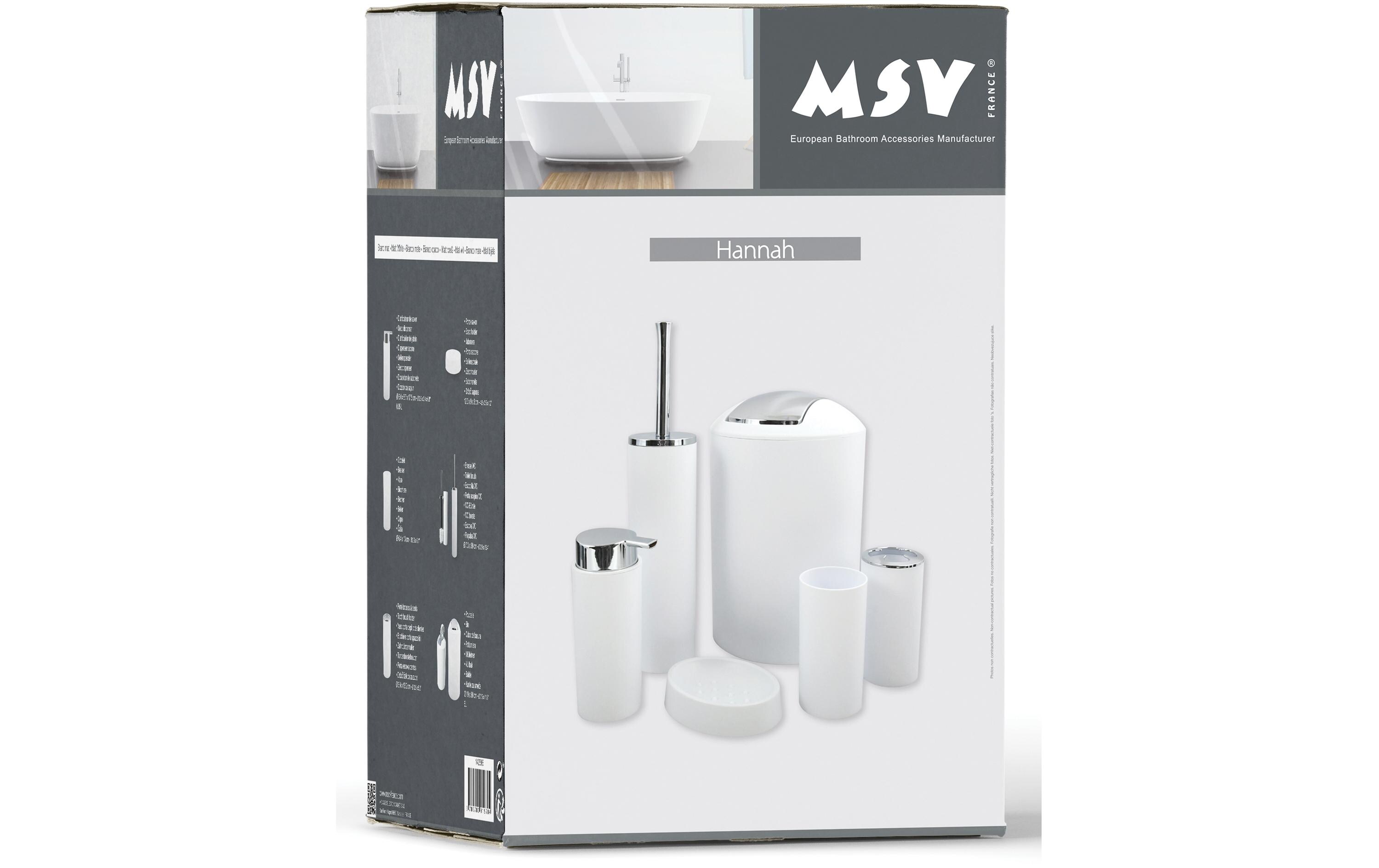 Badezimmer-Set Hannah 6-teilig, WeissWC-Garnitur aus Polypropylen