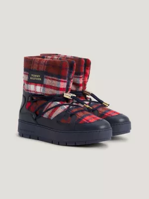 Botas de neve xadrez recicladas