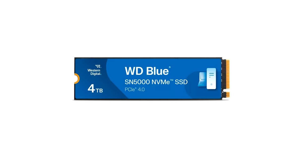 WDBlue SN5000 NVMe 4 TB SSD  (Blauw, WDS400T4B0E, M.2 2280, PCIe Gen4 x4)