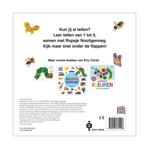 Gottmer Kartonboekje - Allereerste cijfers met Rupsje Nooitgenoeg - Hardcover