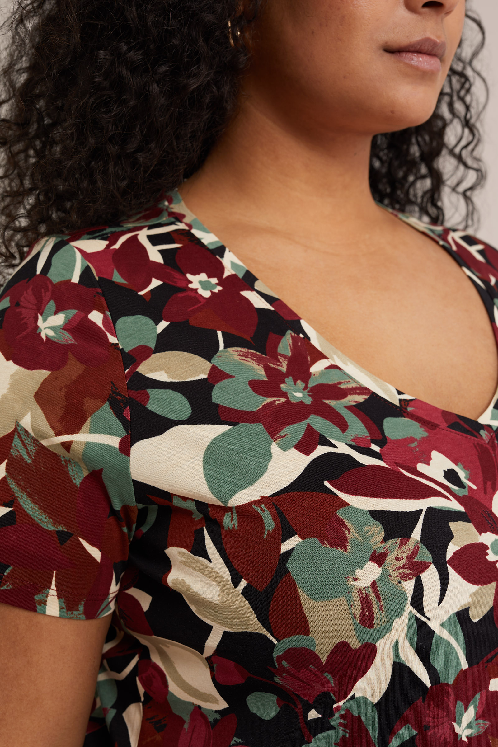 T-shirt met dessin - Curve WE Fashion Multikleur
