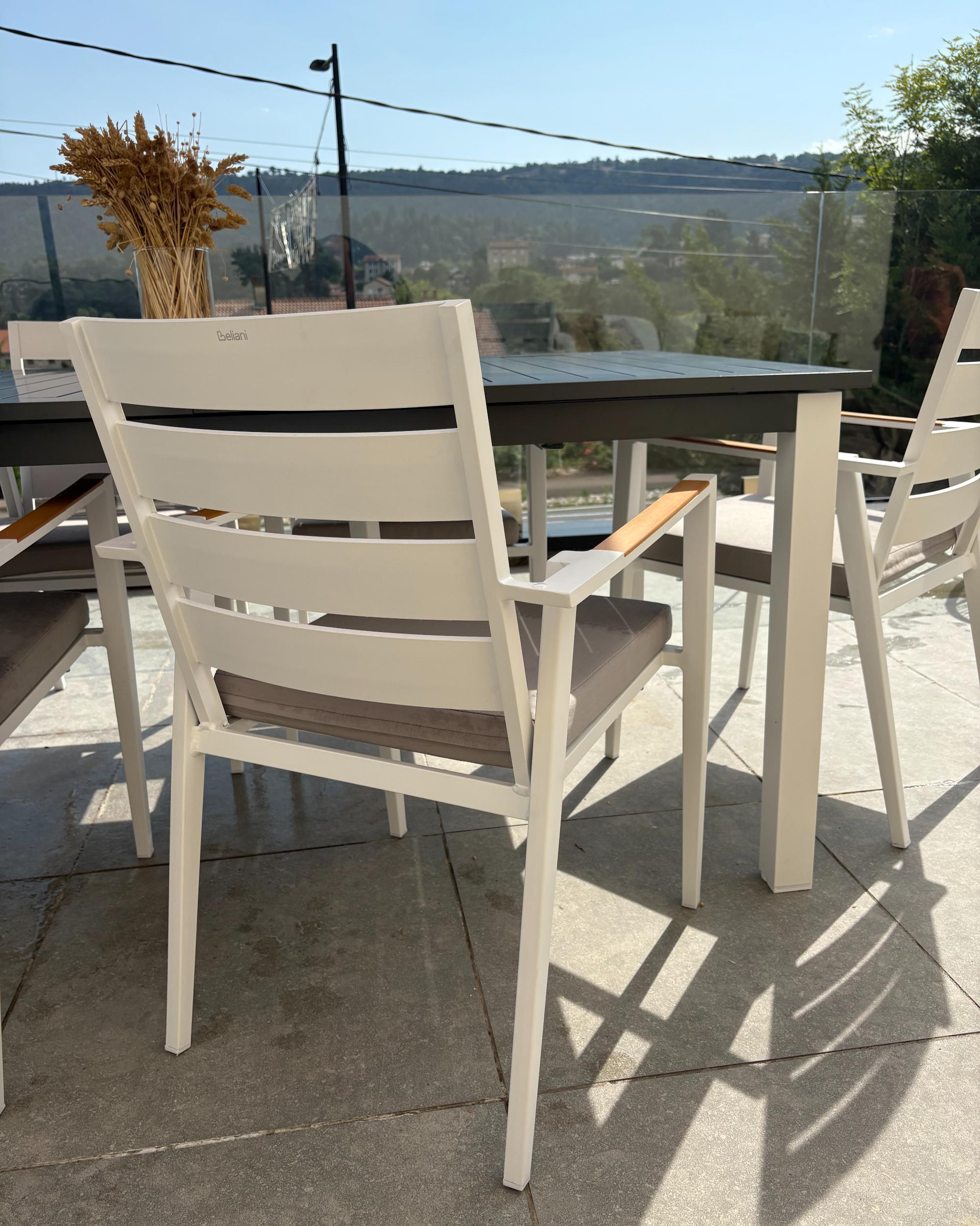 Set van 6 stoelen met zitkussen TAVIANO Metaal Grijs