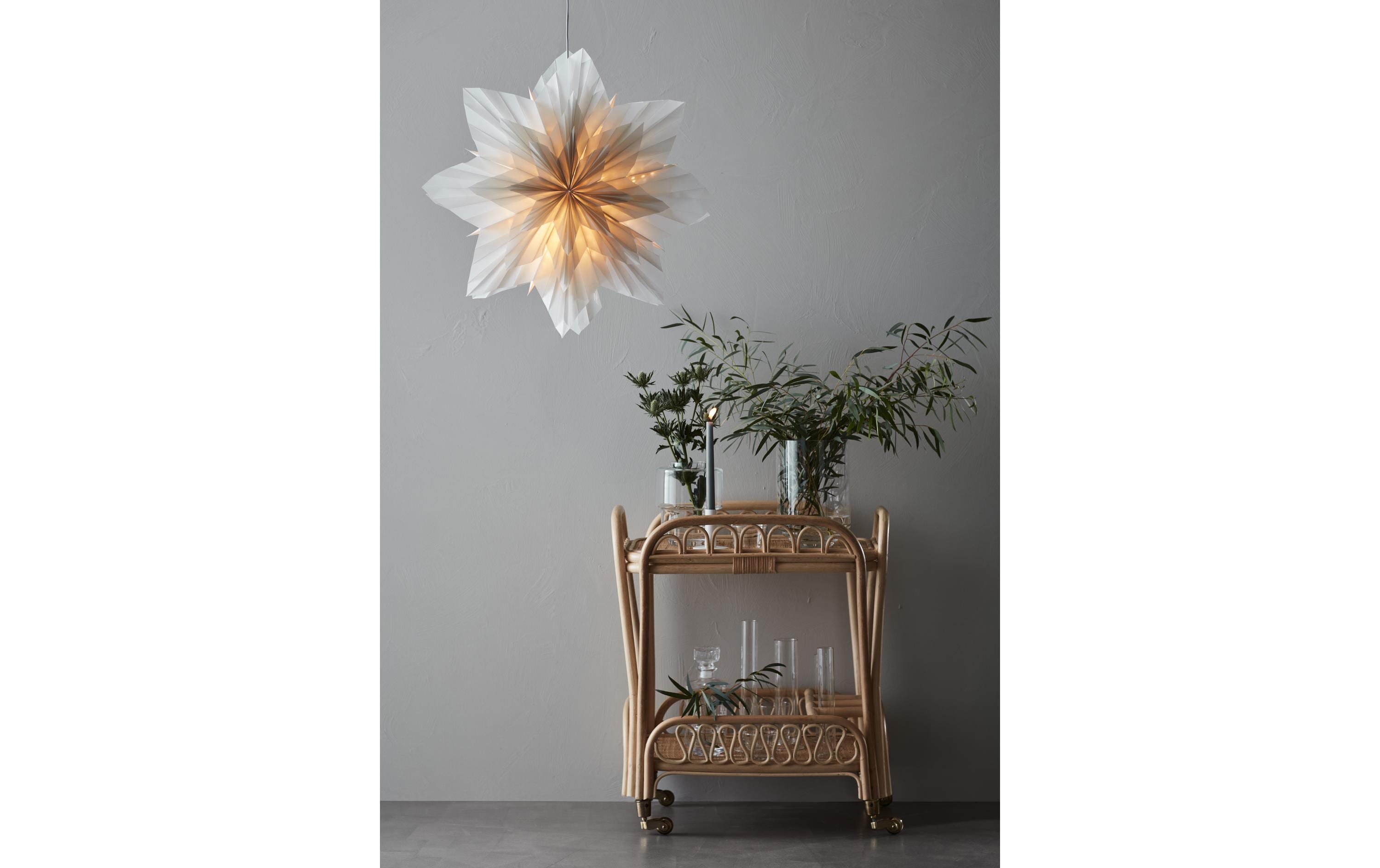 Fensterhänger Neela, LED E14 6W, Ø 60 cm, GrauLED Weihnachtsdekoration Stern