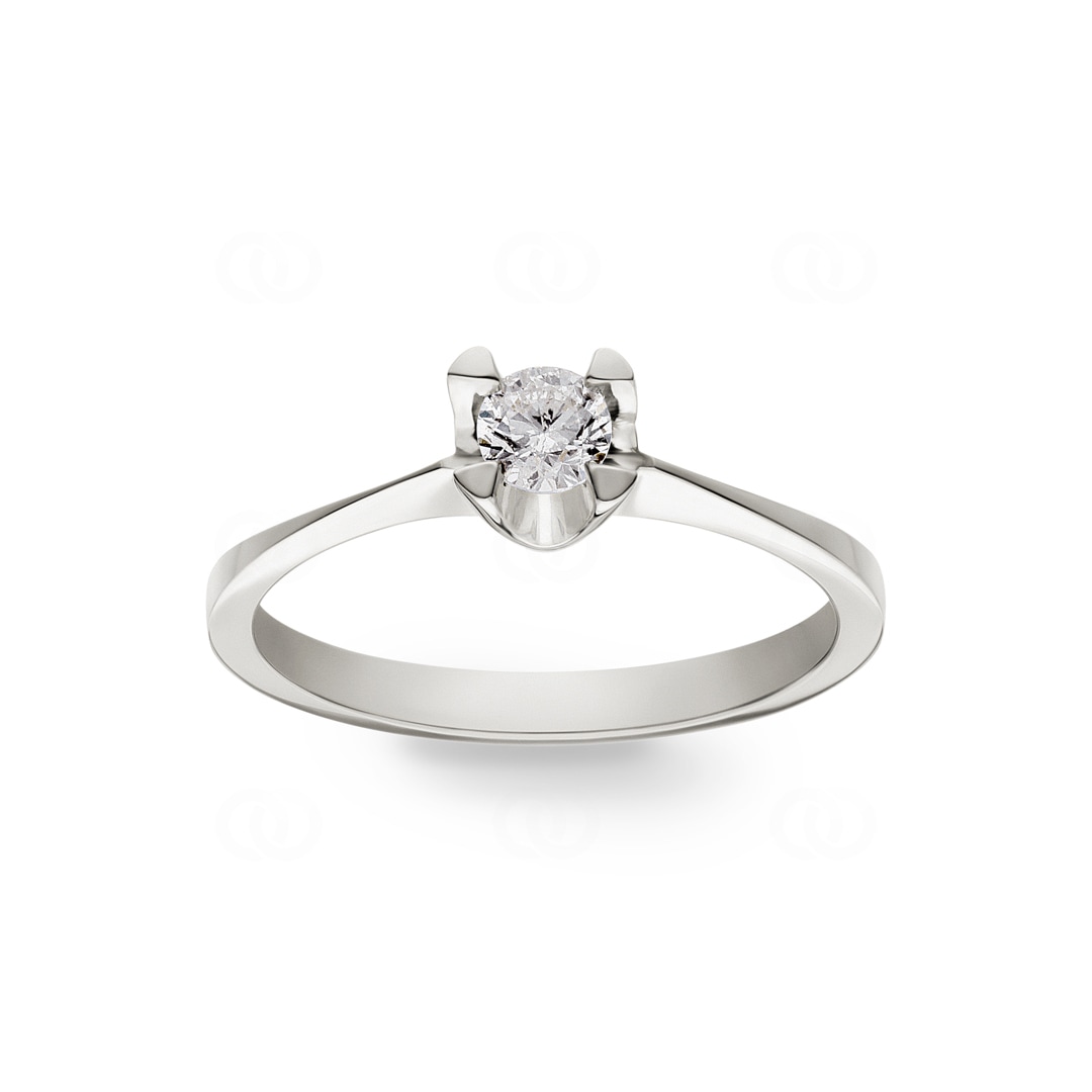 Verlobungsring 750/18 K Weissgold mit Diamant 0.24 ct H/si