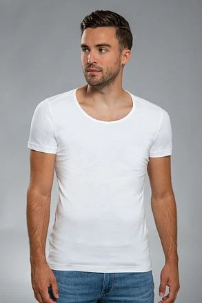 Suitable Otaru T-Shirt Brede Ronde Hals Wit 4-Pack kopen