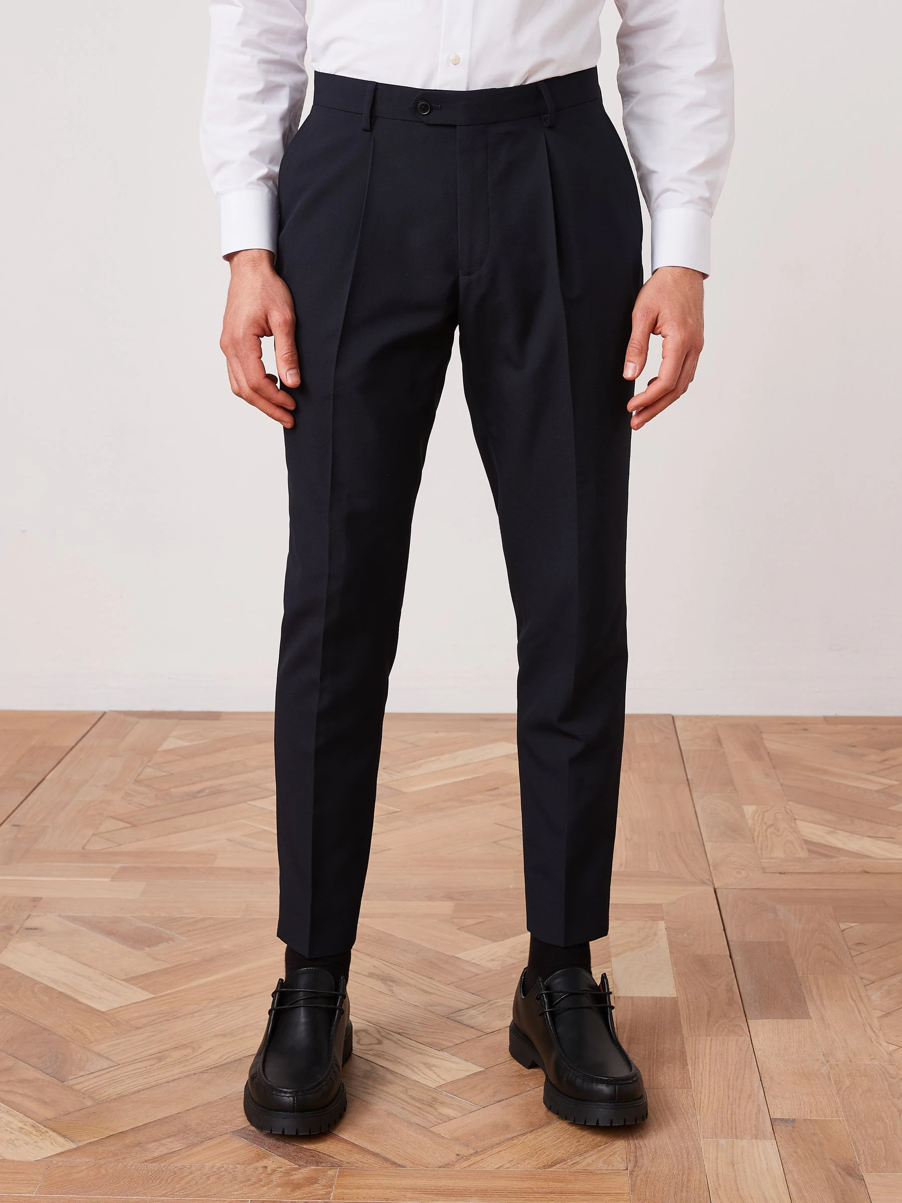 Donkerblauw - Slim Fit - Kostuumbroeken