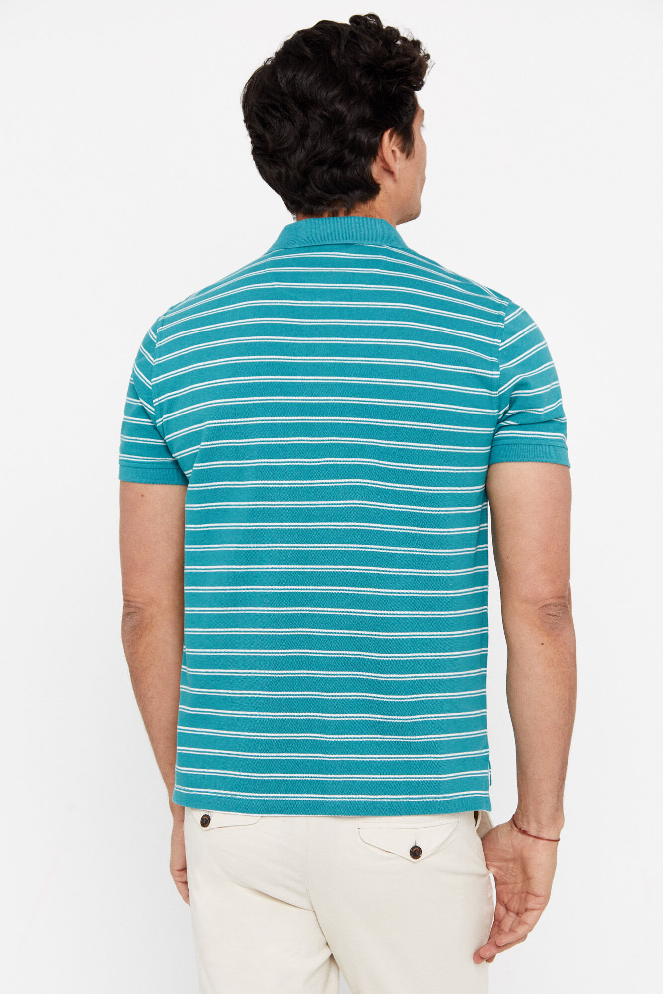 Camisa polo listrada - Verde