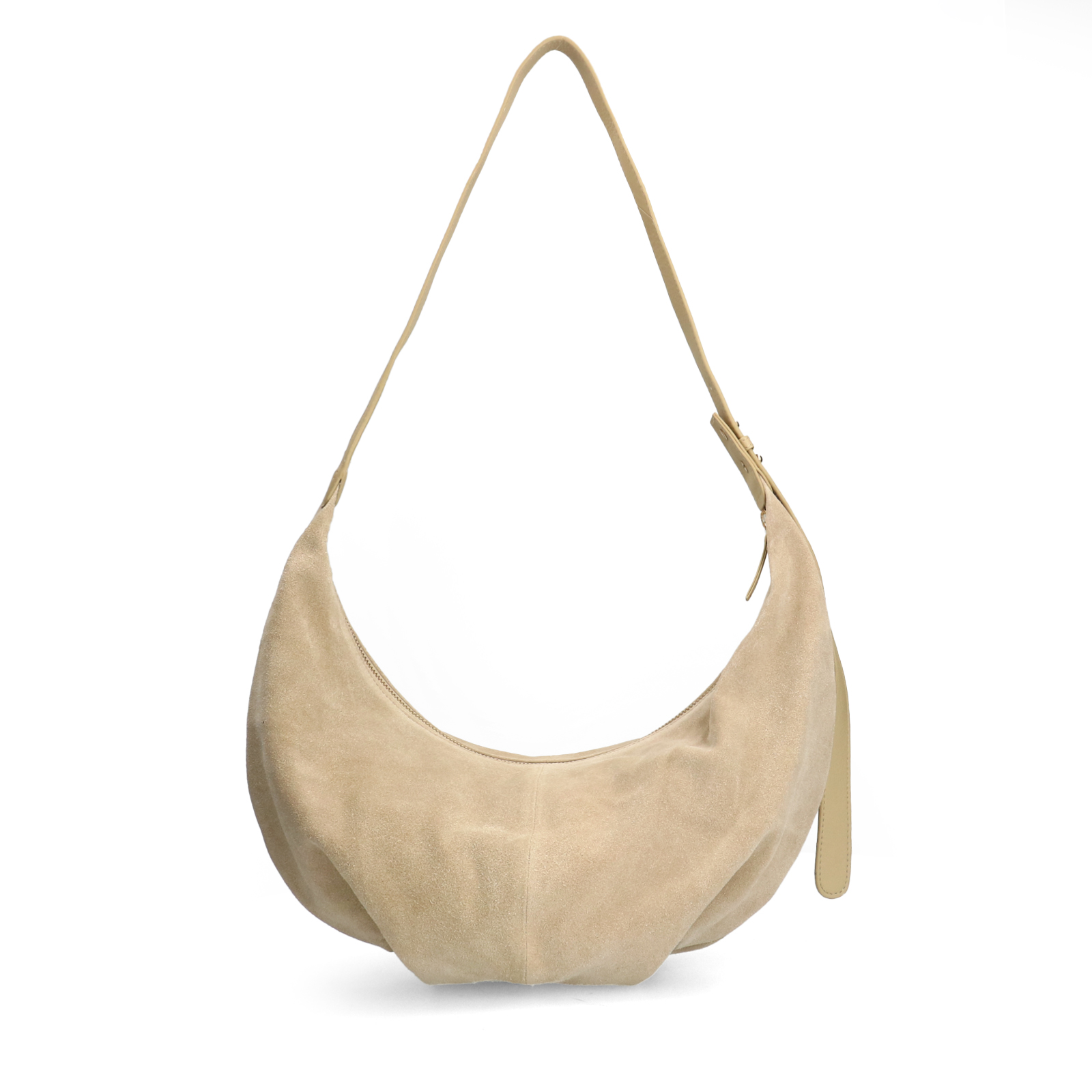 Beige suède schoudertas