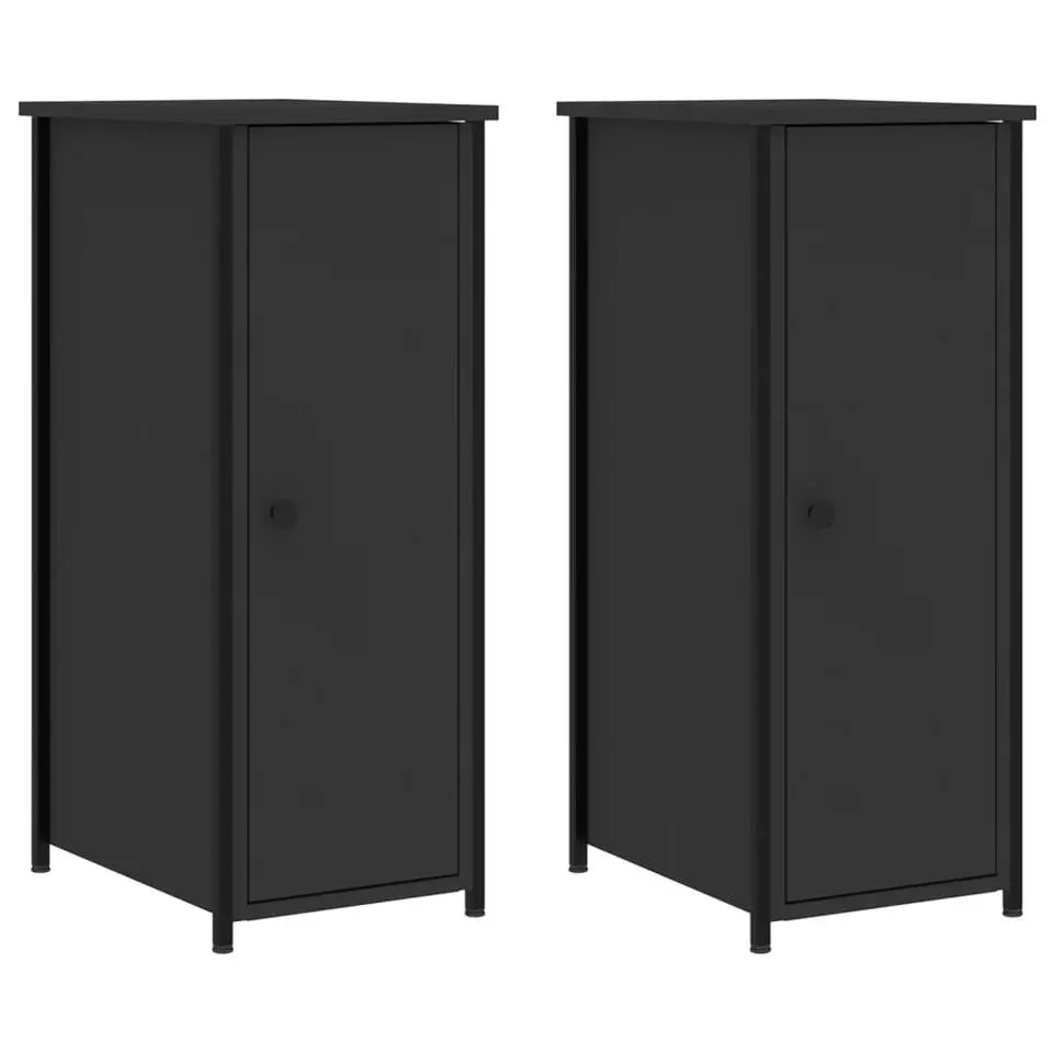 vidaXL - Nachtkastje - Zwart - Bewerkt hout - 2 stuks