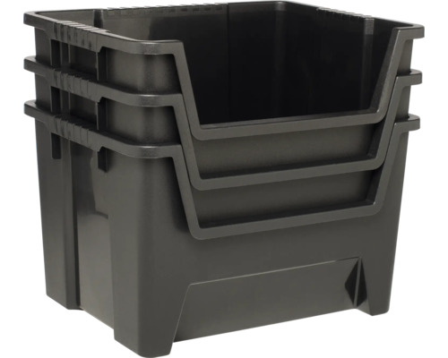 Stapelbare box, zwart, 45 l