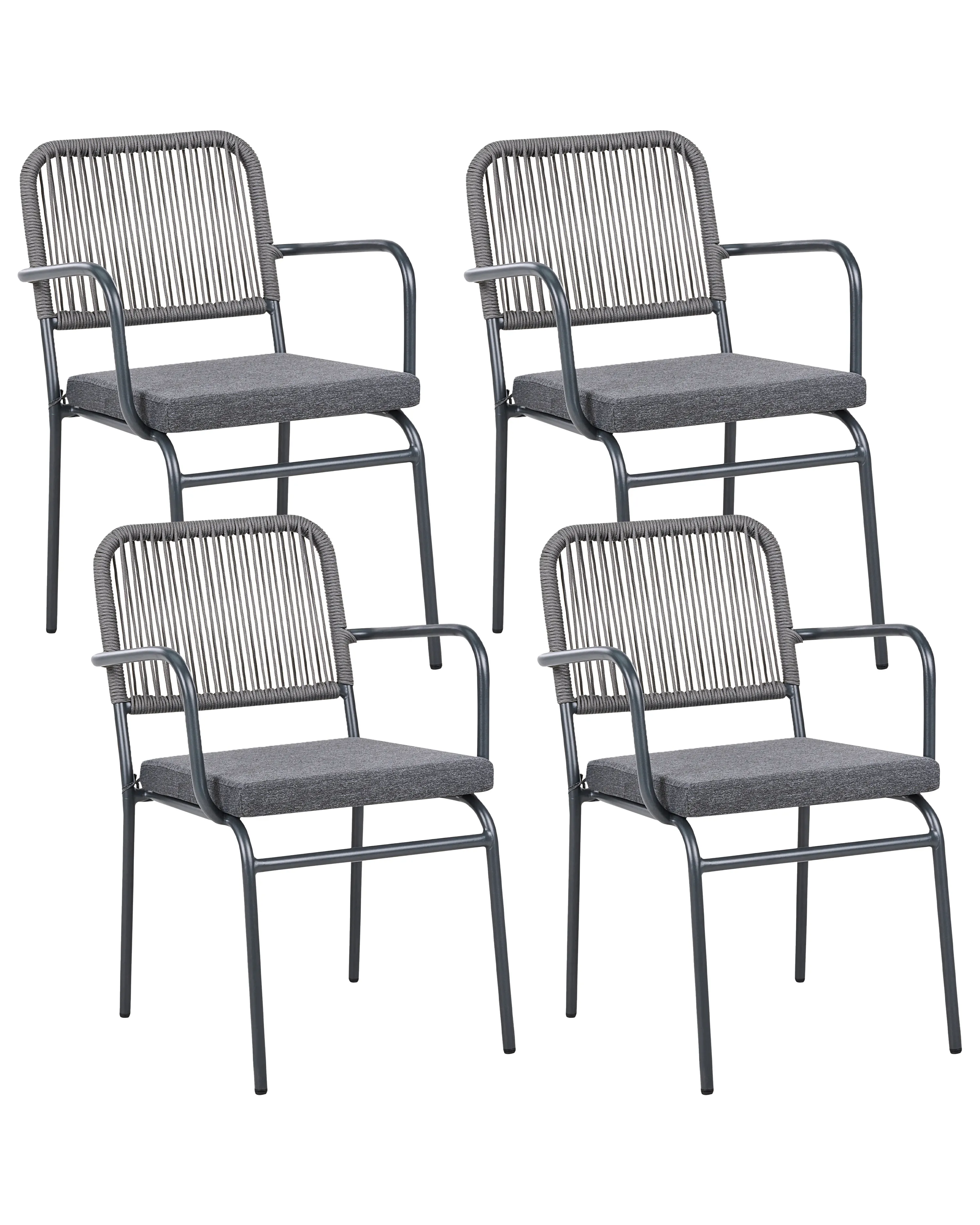 Set van 4 stoelen met zitkussen TACENO Metaal Grijs