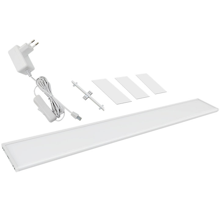 Réglette sous meuble Fidalgo LED intégrée variation de blancs IP20 590lm 7W P.9cmxH.1.1cmxL.54cmxl.9cm blanc Goodhome