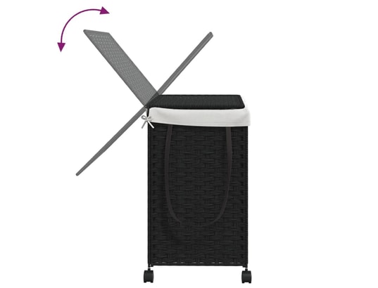 VIDAXL - Panier à linge avec roulettes noir 60x35x60,5 cm résine tres...