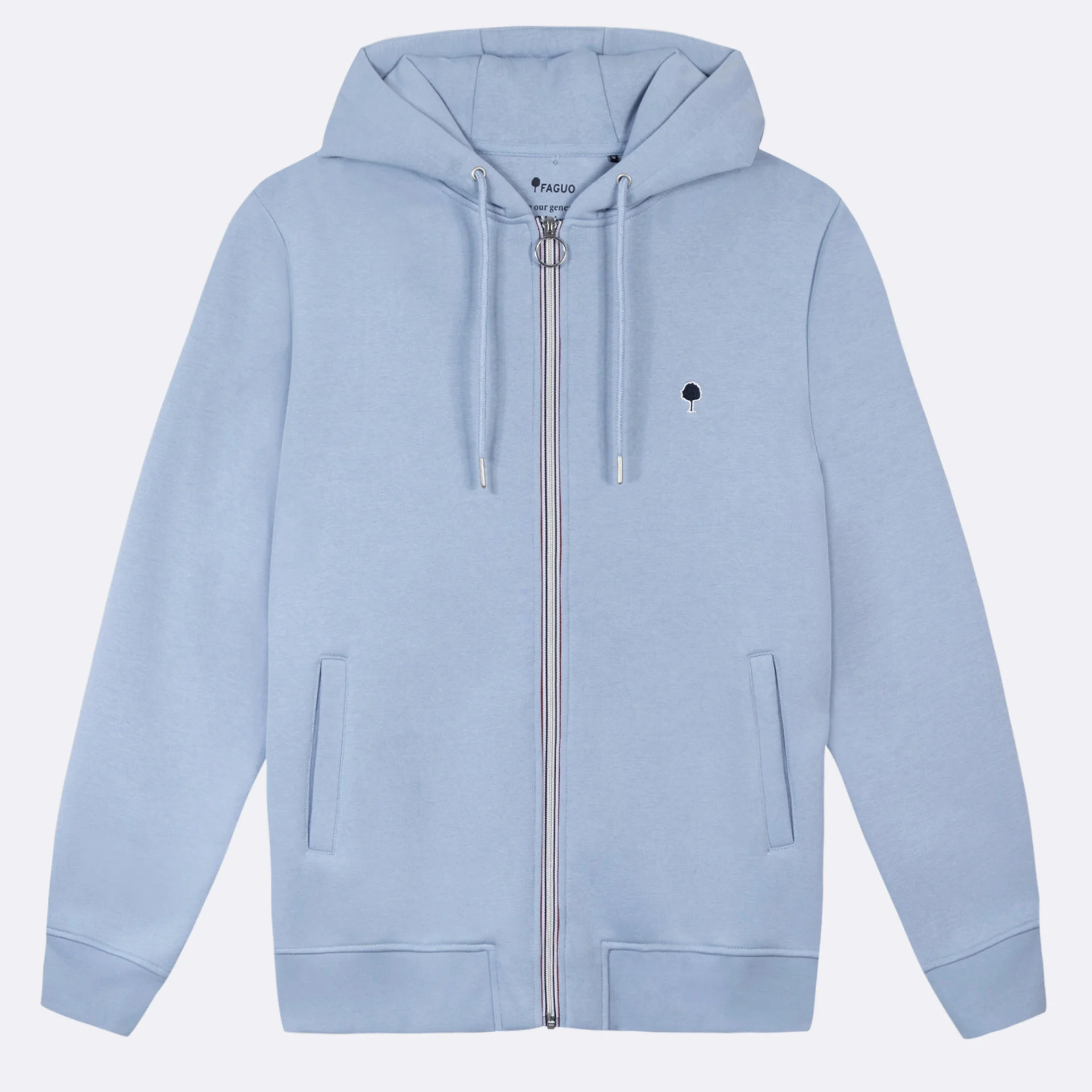 Sweat à capuche bleu clair ip tricolore coton et coton recyclé - modèle mesnil