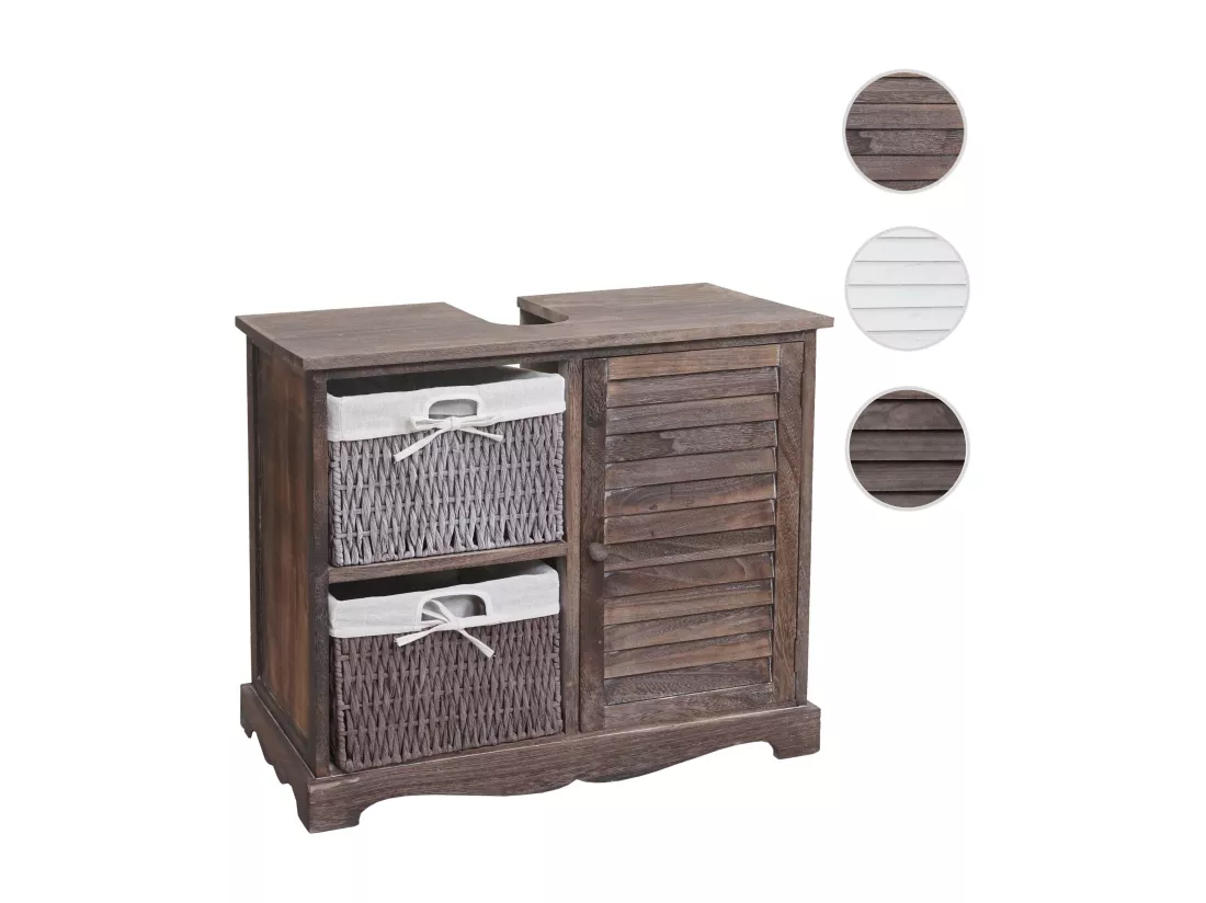 Meuble sous-lavabo MCW-H20, shabby marron