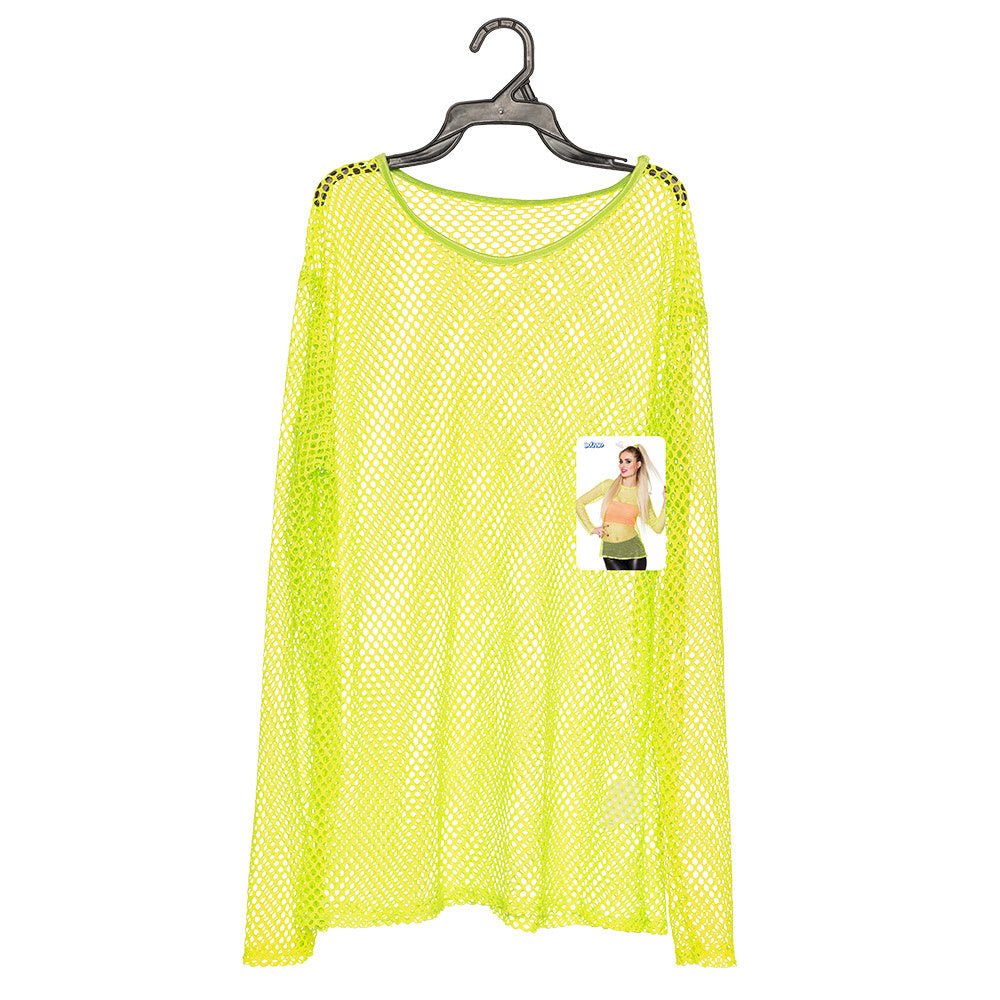 Neon Gele Visnet Shirt Mat M/L