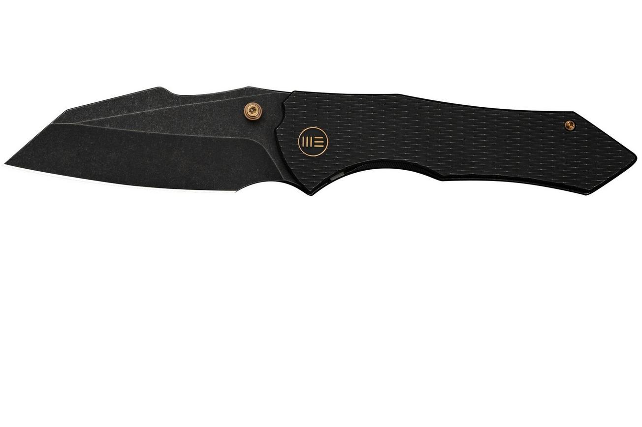 WE Knife High-Fin XL WE24010-1 Blackwashed CPM 20CV, Diamond Patterned Black Titanium, zakmes