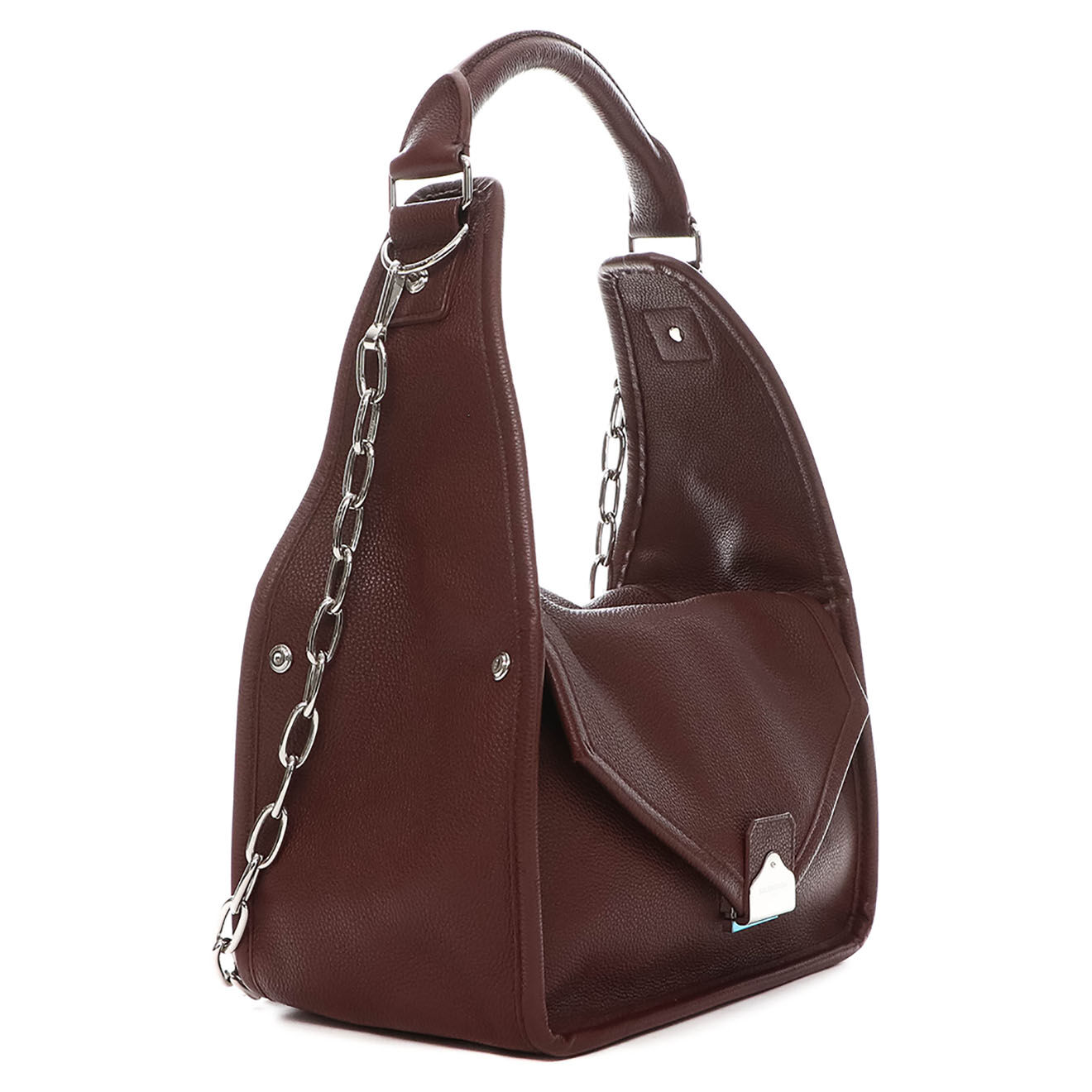 Balenciaga Sac porté épaule Tool Shoulder en Cuir bordeaux - Neuf avec étiquette - L.28 cm
