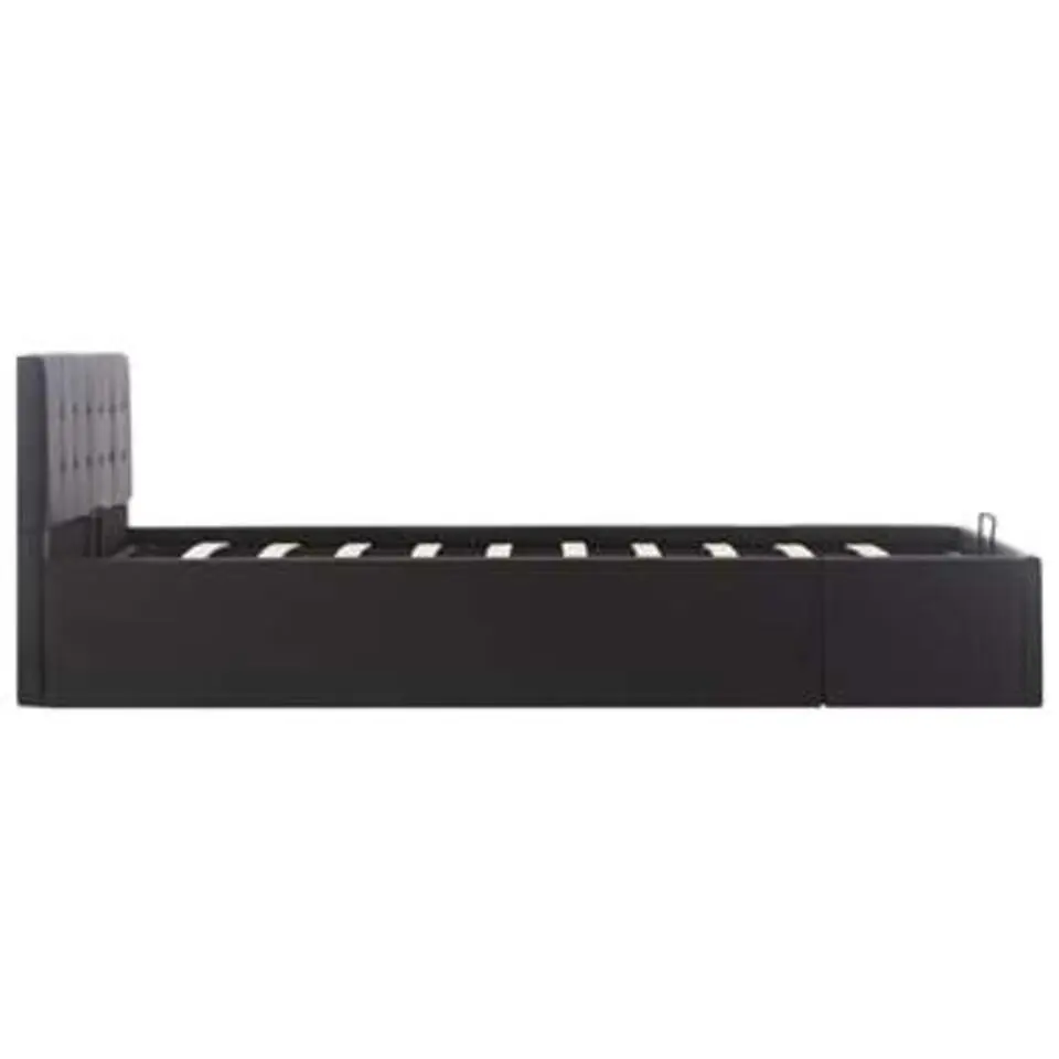 vidaXL - Bed met opbergruimte - Hydraulisch - Zwart - Kunstleer - 120x200 cm