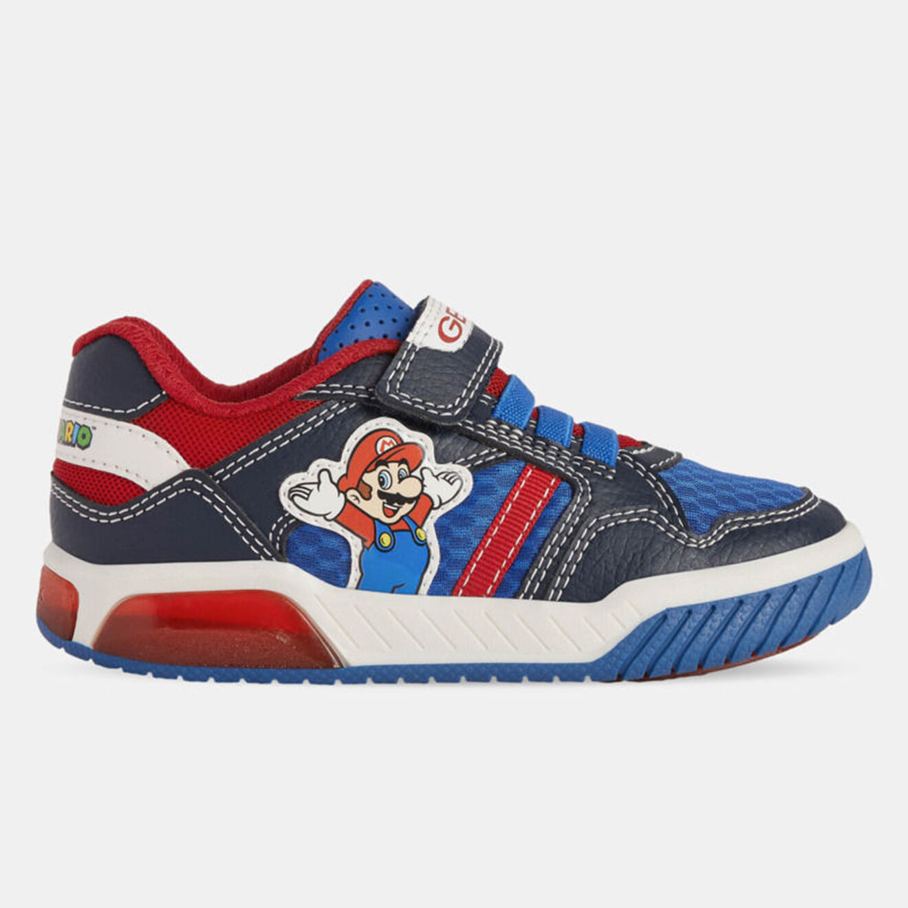 Geox Baskets Inek Mario Geox x Super Mario à scratchs bleu/rouge
