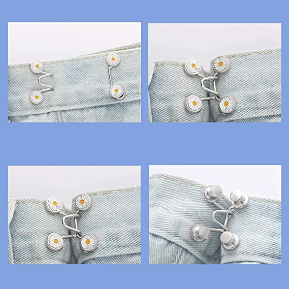 (30mm) Taillenschnalle Hosenbund Knopf Abnehmbarer Jeans Druckknopf - Blume