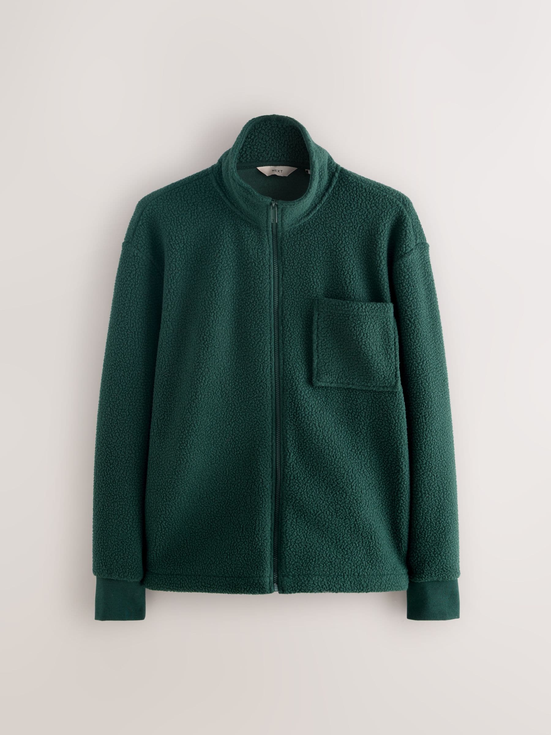 Donkergroen - Volledig doorlopende rits - Borg Fleece