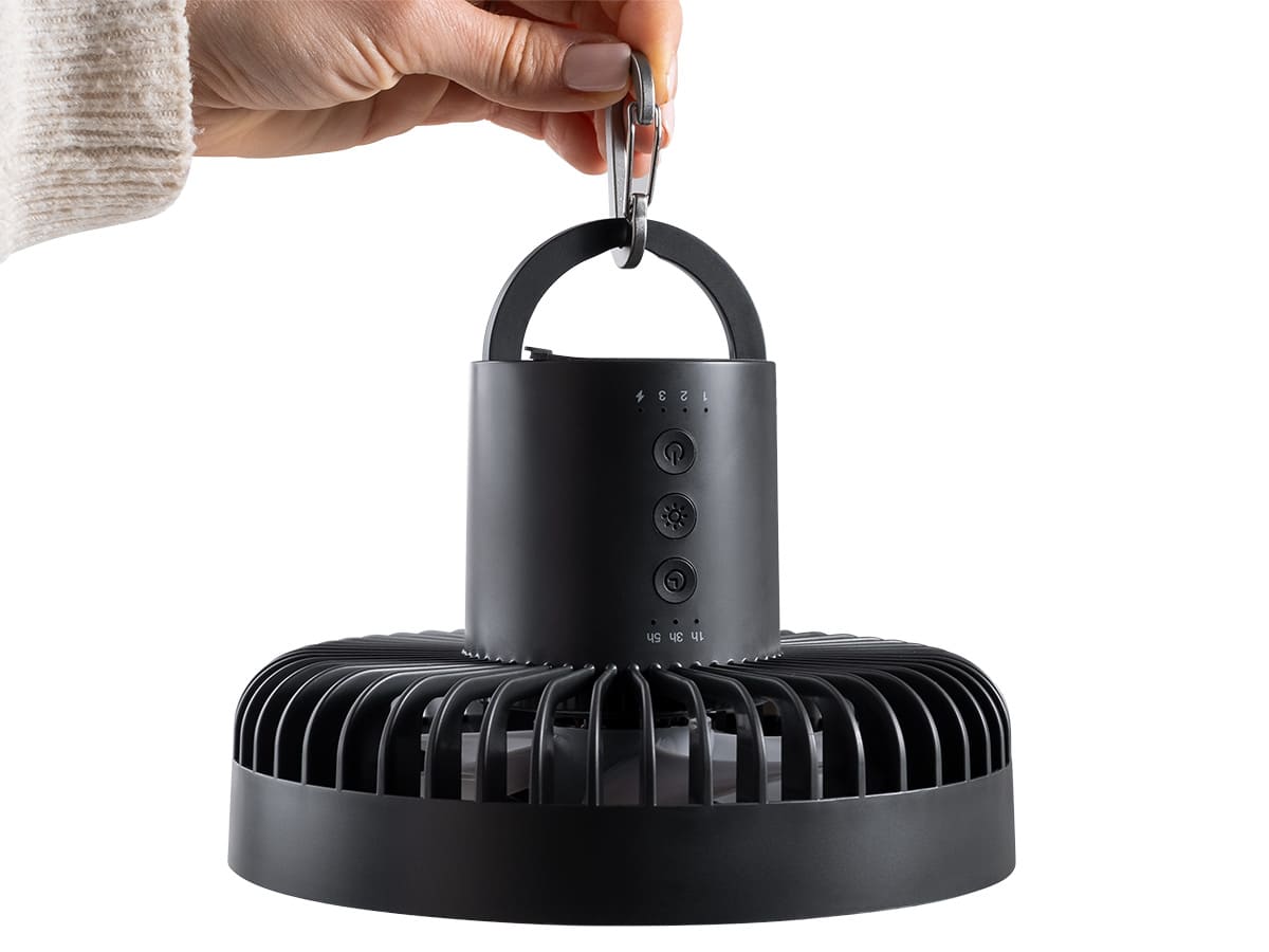 Skandika Solvind Campinglamp met ventilator - Black