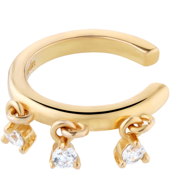 Earcuff - Sparkly - Laiton doré or 1 micron