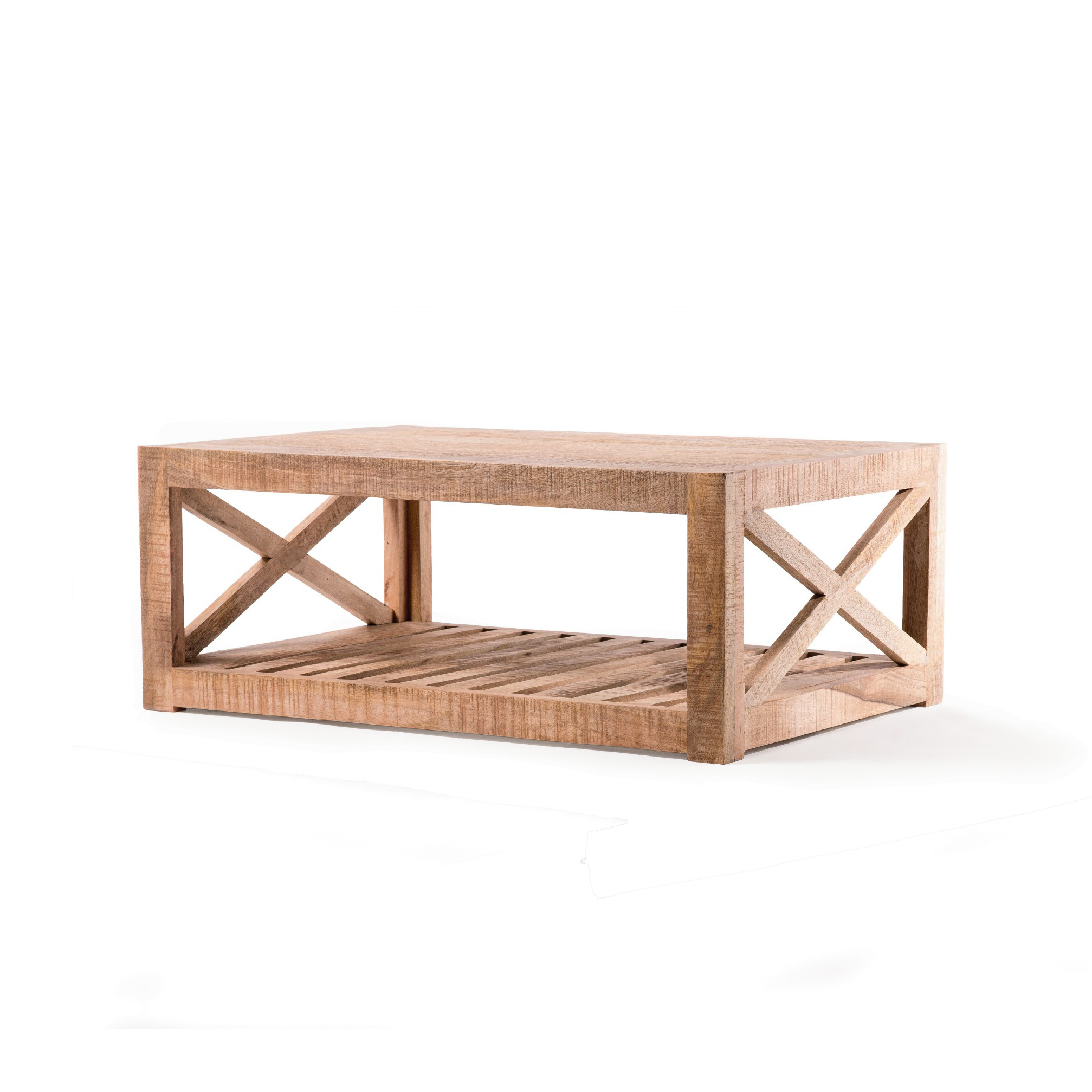 Couchtisch 'Eastbourne', aus massivem Mangoholz, braun, L 60 cm, B 90 cm, H 35 cm von fischer's lagerhaus